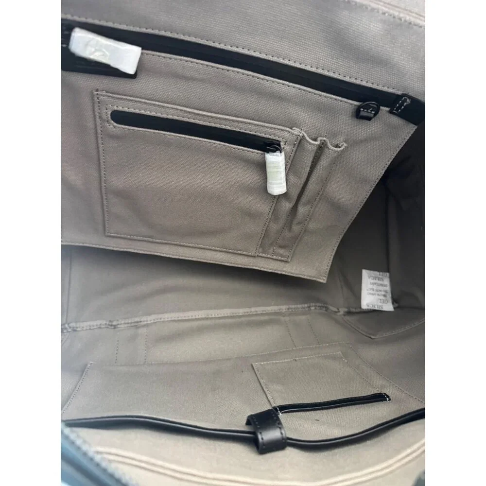 $475 NEW URI MINKOFF Waverley Weekender Taupe Black Bag Travel Canvas Leather